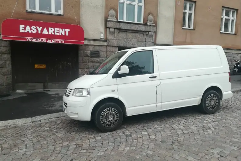 Vuokraa VW valkoinen pakettiauto Easyrentiltä